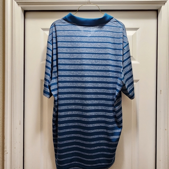 Greg Norman Tasso Elba Men's Polo 2XL Golf Blue Ombre Fade Striped Shirt XXL - Picture 3 of 9